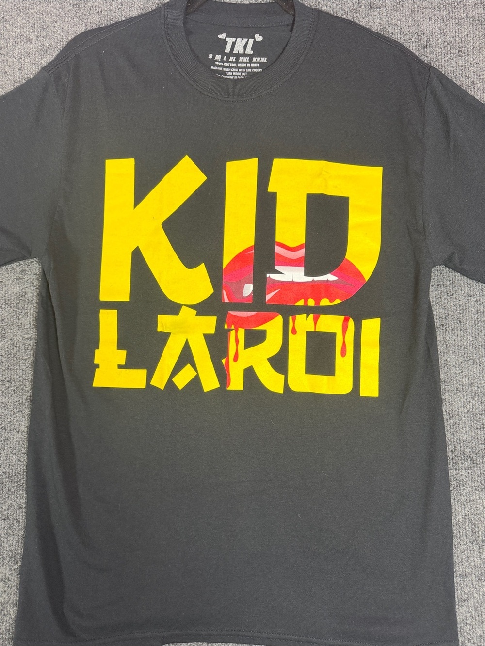 The Kid LAROI Black Yellow Red Logo Graphic T-Shirt